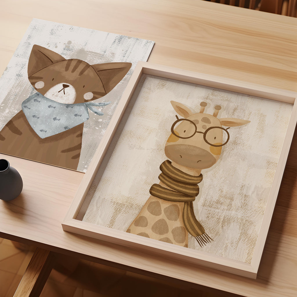 Cat Wearing a Handkerchief – Nursery Wall Art