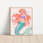 Whimsical  Mermaid  Wall Art Print (Unframed)
