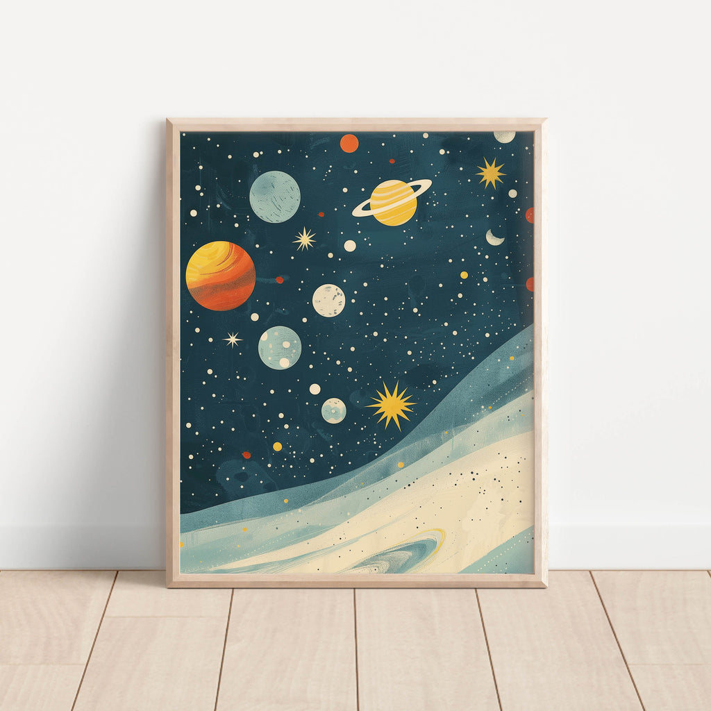 Outer Space Planets & Stars Wall Art – Single Print