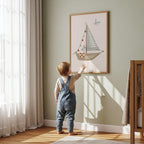 Seagulls & Sailboat Nautical Nursery Wall Art