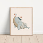 Whale & Seagull Nautical Nursery Wall Art
