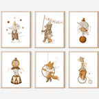 Circus Whimsical Animals Wall Art – Set of 6