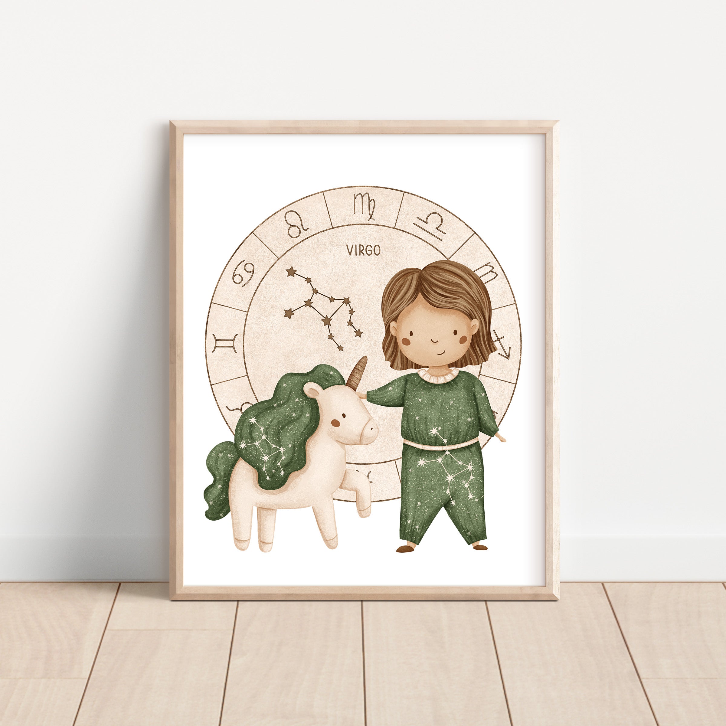 Boho Zodiac Virgo Boy Nursery Wall Art
